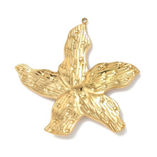 Cargar imagen en el visor de la galería, Dije Grande de Estrella de Mar en Acero Inoxidable 304, Dorado, 53 mm