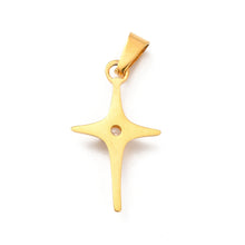 Cargar imagen en el visor de la galería, Dije de Estrella con Cristal – Acero Inoxidable Dorado