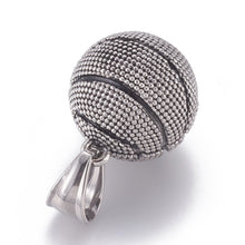 Cargar imagen en el visor de la galería, Dije de Balón de Baloncesto en Acero Inoxidable 304 – Plateado