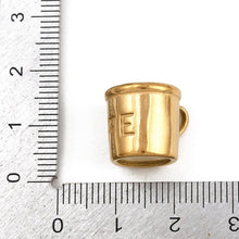 Cargar imagen en el visor de la galería, Charm de Taza de Café en Acero Inoxidable 304 Dorado – 12.5x16.5 mm