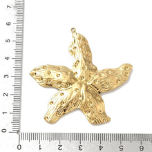 Cargar imagen en el visor de la galería, Dije Grande de Estrella de Mar en Acero Inoxidable 304, Dorado, 53 mm