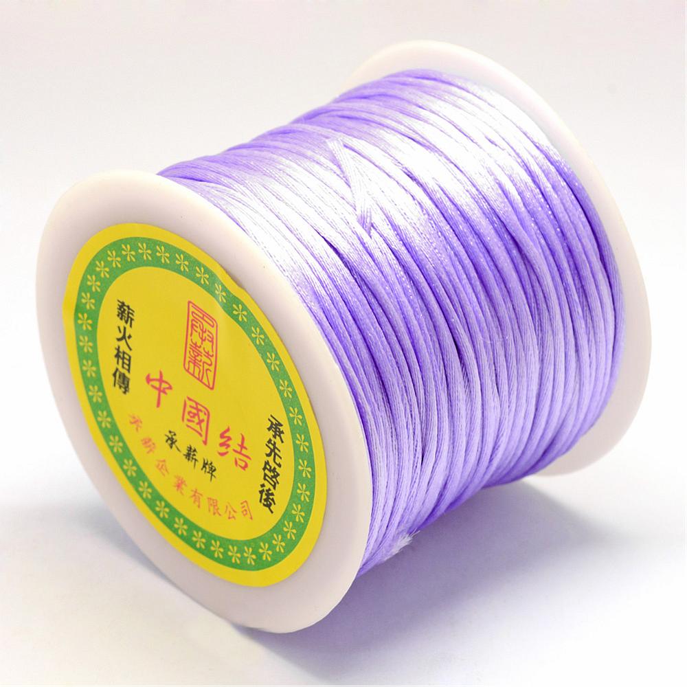Hilo de nylon, cordón de satén Rattail, color Violeta