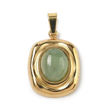 Cargar imagen en el visor de la galería, Charm Rectangular de Aventurina Verde con Acabado Dorado
